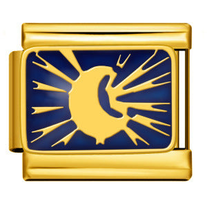 Wholesale 5pcs Italian Charm Bracelet 9mm DIY Splicing Gold-Based Star-Moon Blue Stainless Steel Composable Bracelet