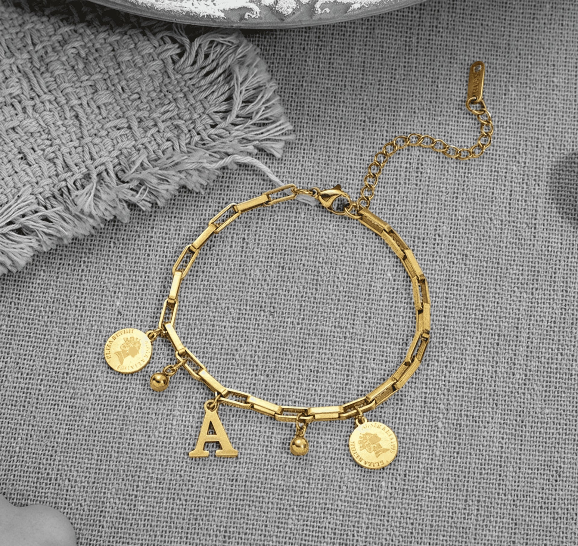 Wholesale Titanium Steel Gold Plated Letter Design Bracelet - Chic Fashion Accessory for Everyday Wear