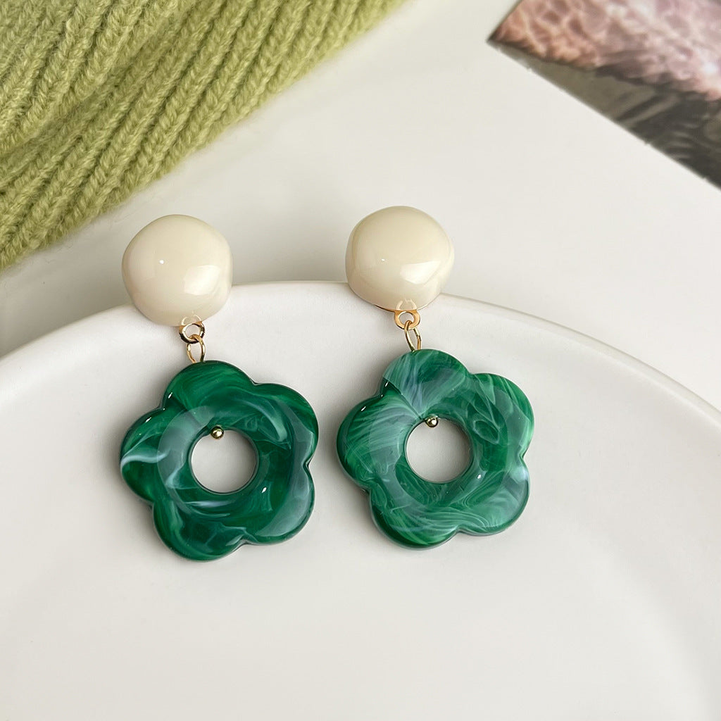 Wholesale  oil drop flower earrings