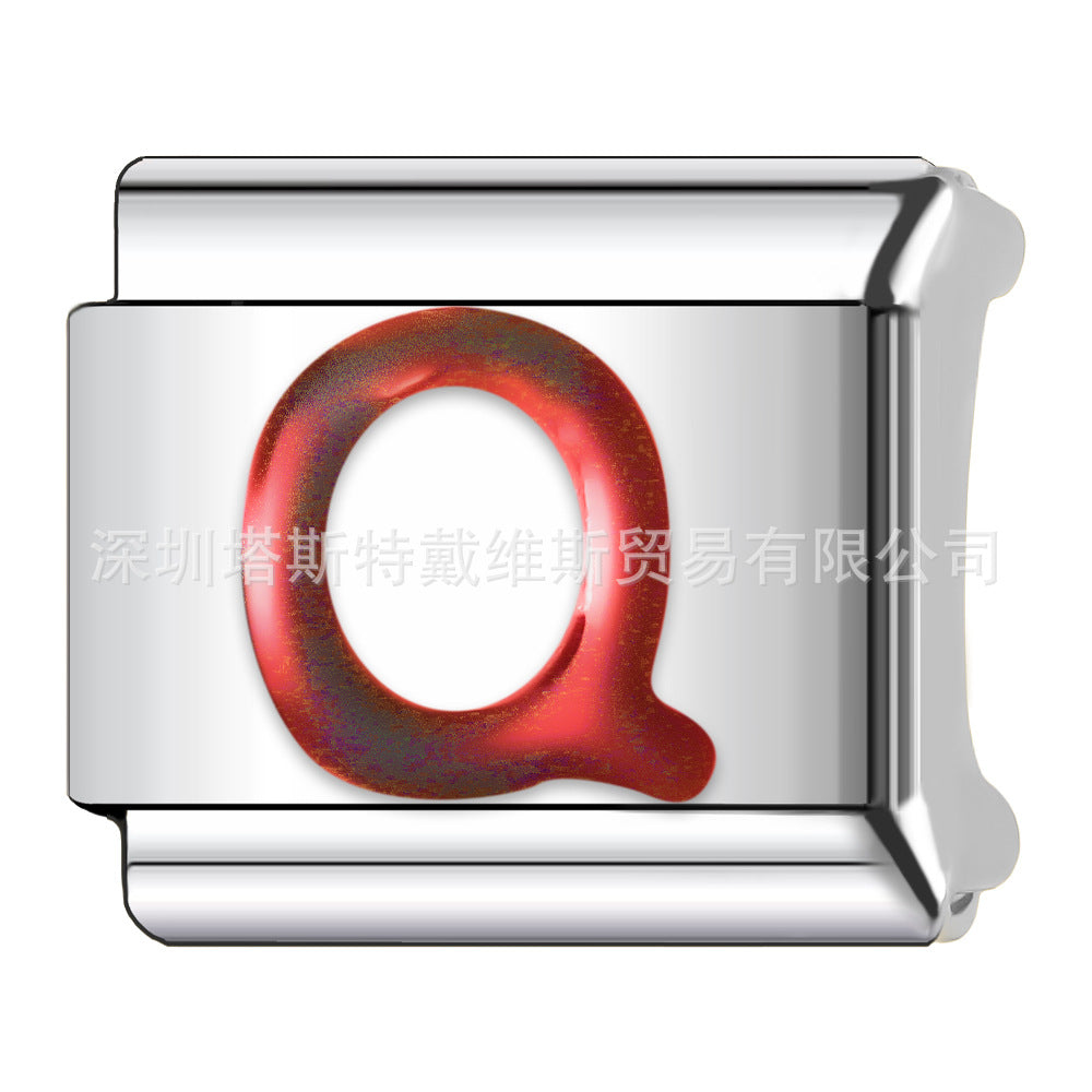Wholesale 9mm Italian Charm Starter Bracelets DIY square Single Section Creative Stainless Steel Composable Bracelet