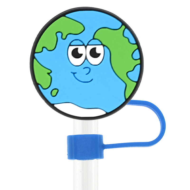 Wholesale Random 100pcs Back To School 10mm PVC Soft Glue Straw Tube Cap ACC-SCR-RYY095