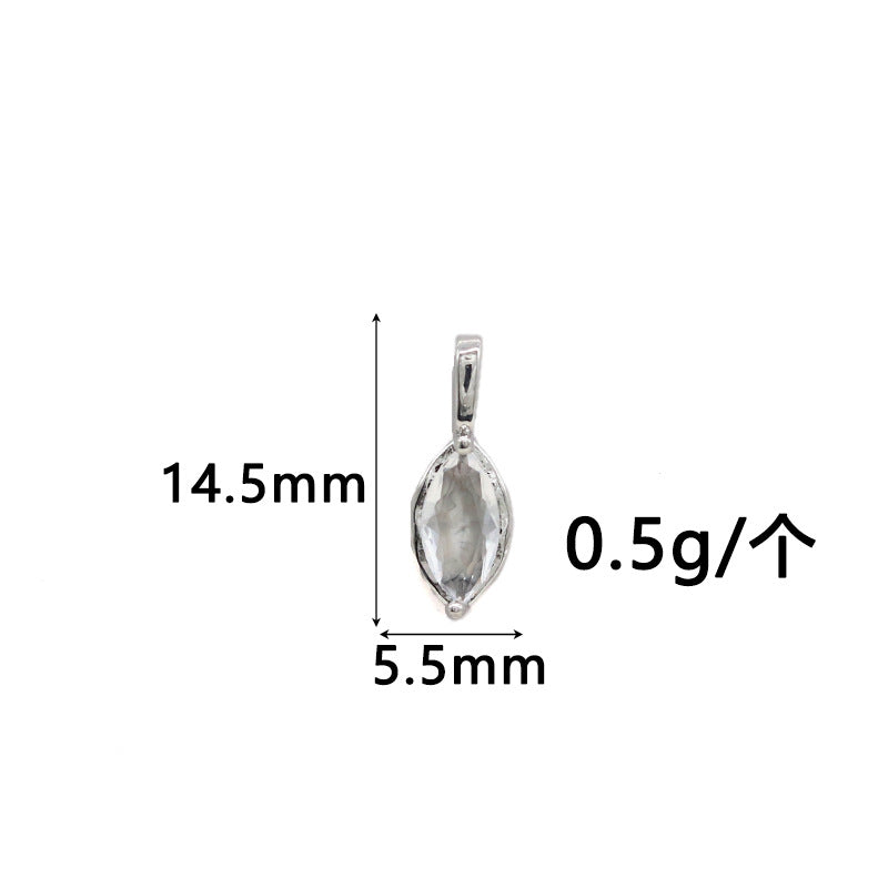 Wholesale Copper Gold-Plated Color-Preserving Pendant with Colorful Zircon Marquise