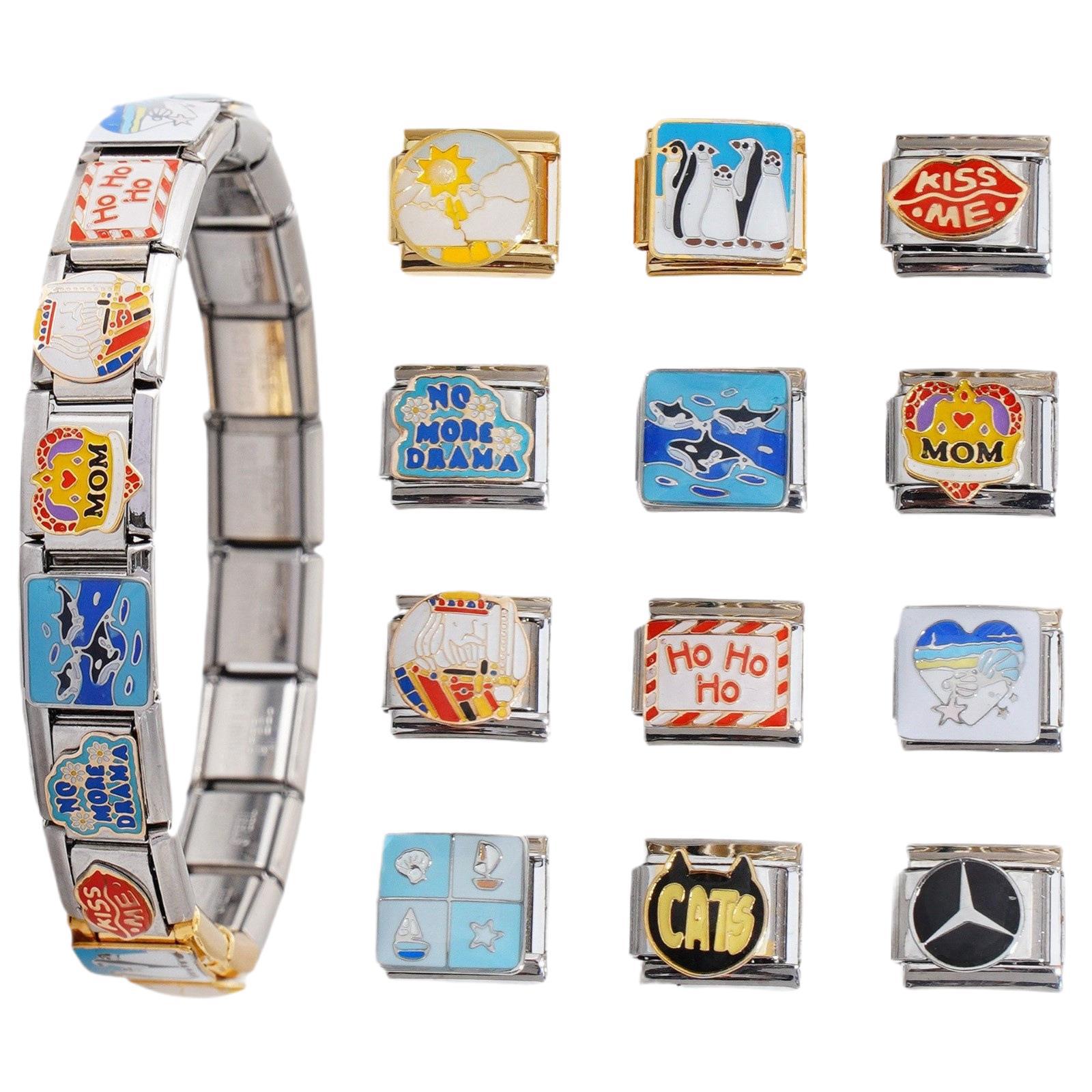 Wholesale Italian Charm Bracelet 9mm DIY Splicing Cute Creative Stainless Steel Composable Bracelet