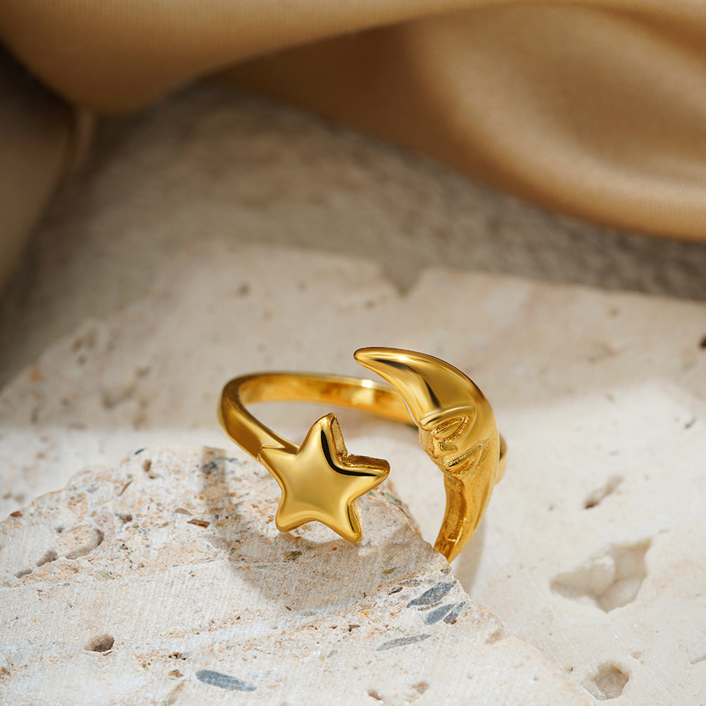 Wholesale  18K Venus moon ring  opening  ring