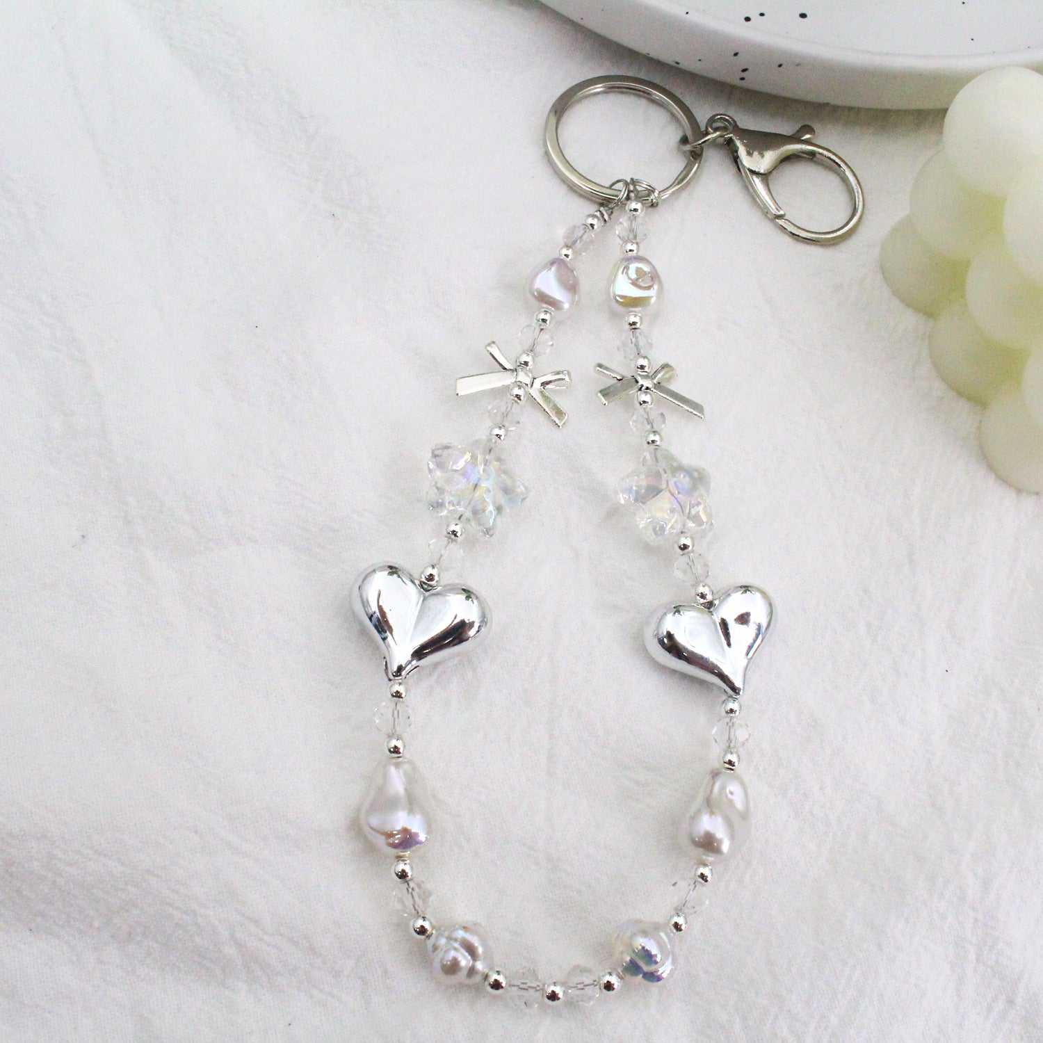 Wholesale Bow Beaded Lanyard Keychains ACC-KC-Jiuxing002