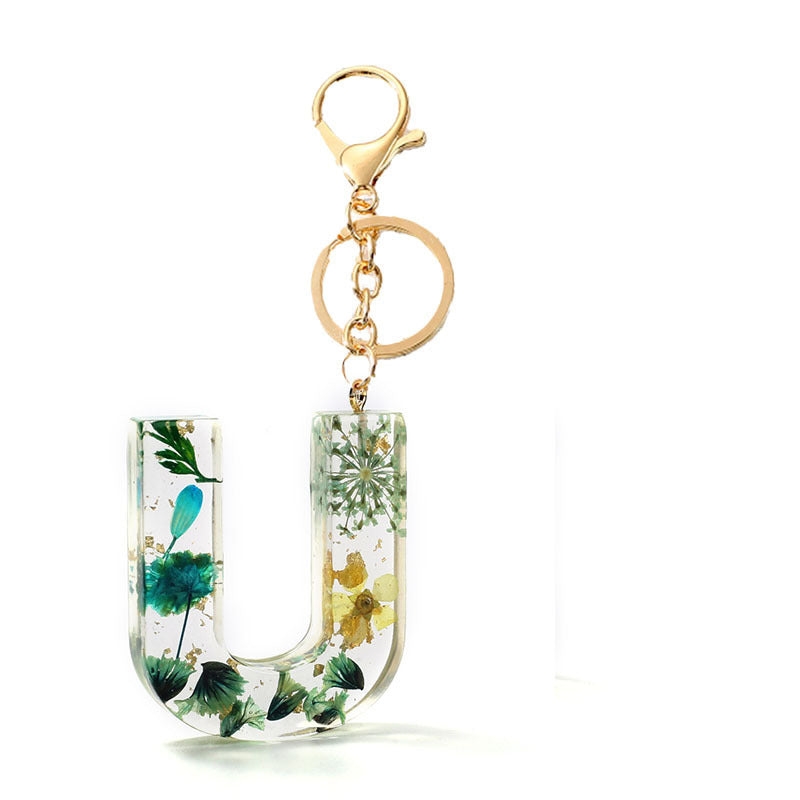 Wholesale Resin English letter keychain