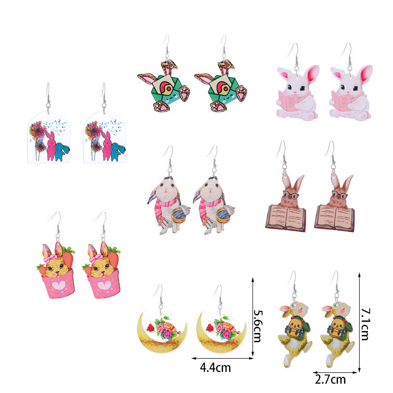 Wholesale Easter Bunny Acrylic Earrings