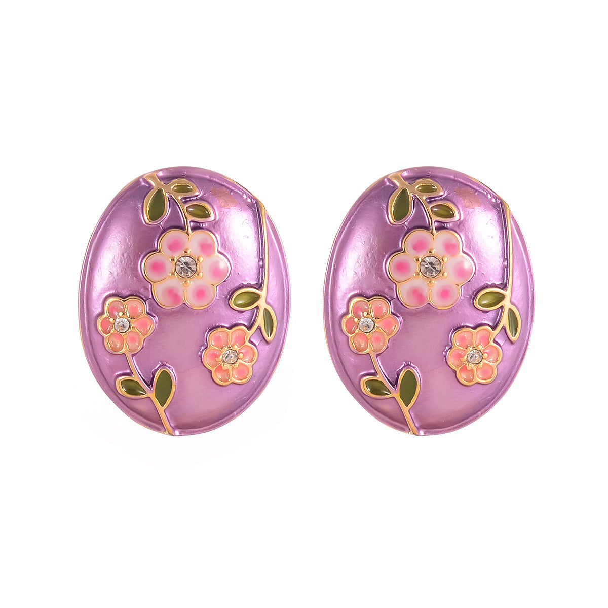 Wholesale Enameled Gradient Oil Drop Earrings