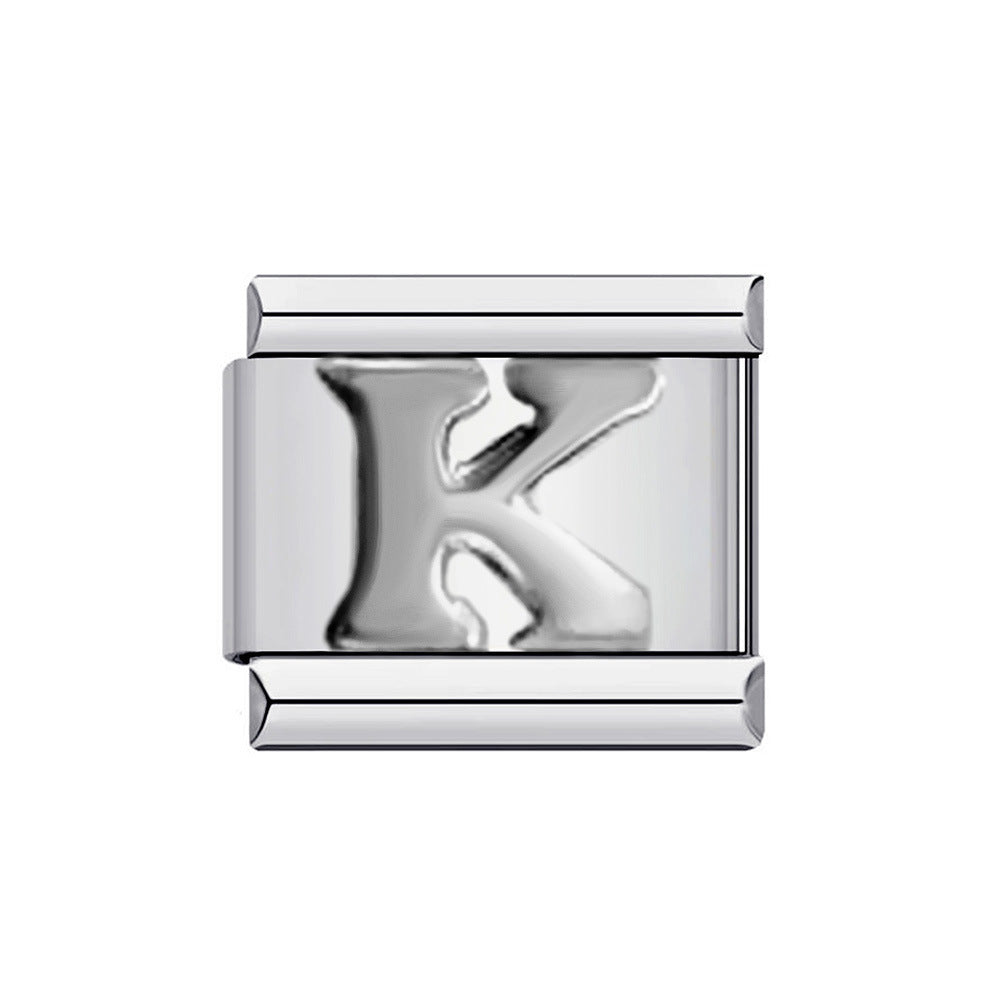 Wholesale Italian Charm Bracelet 9mm DIY Splicing Removable English Letters Stainless Steel Composable Bracelet