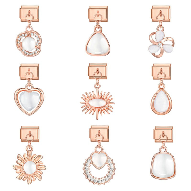 Wholesale Charms Italian modular cat' s eye stone pendant DIY bracelet accessories