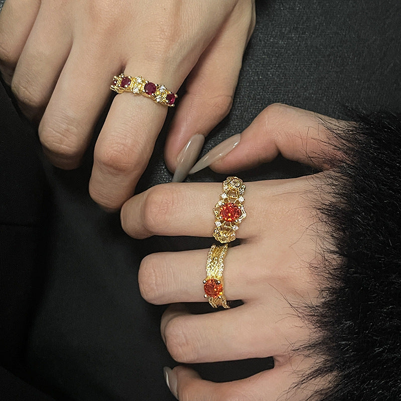 Wholesale Antique Style Blati Gold Irregular Hollow Open Ring ACC-RS-JiuHao005