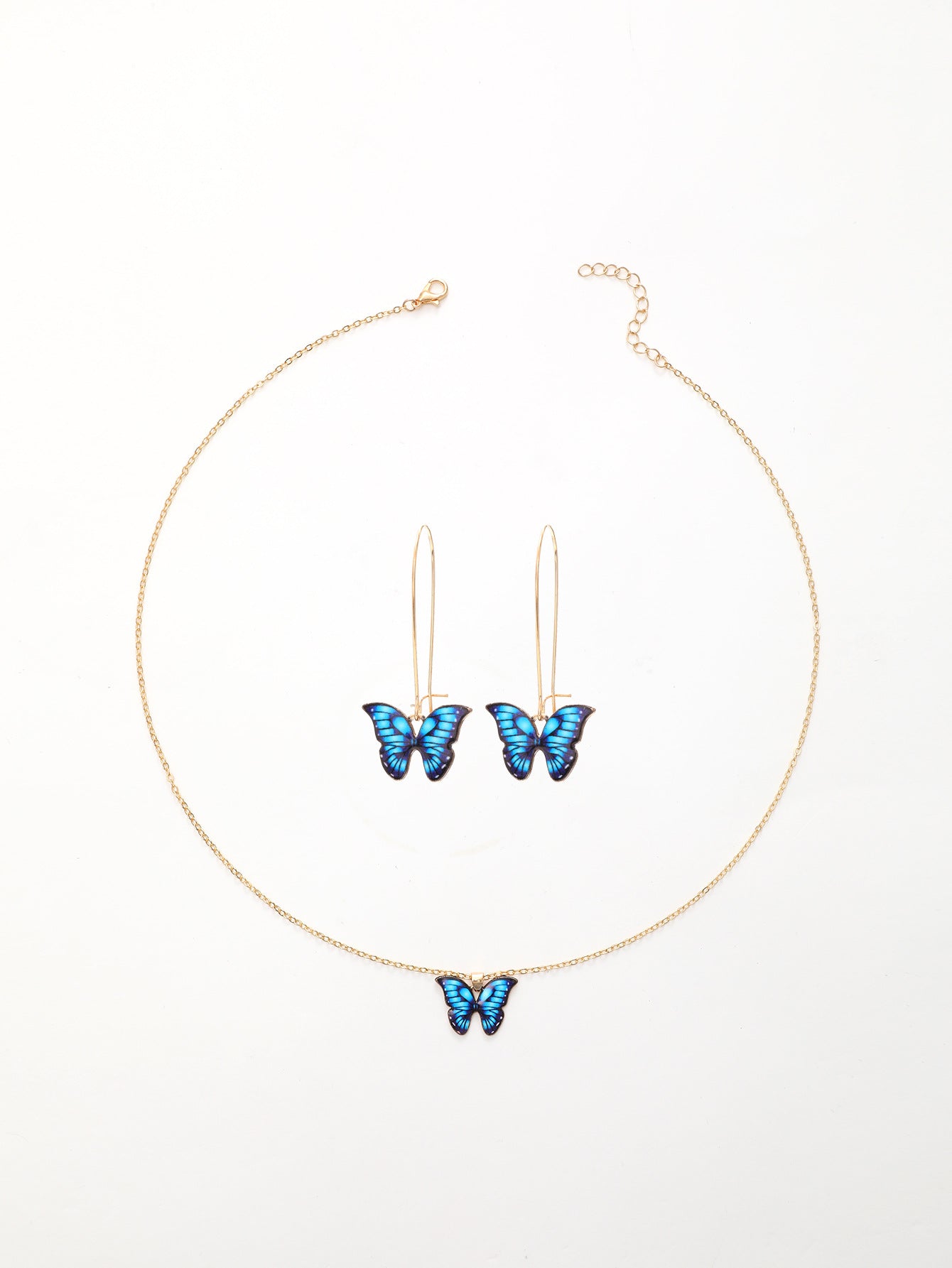 Wholesale  Three-piece Set Summer Beach Style Color Butterfly Gold Chain