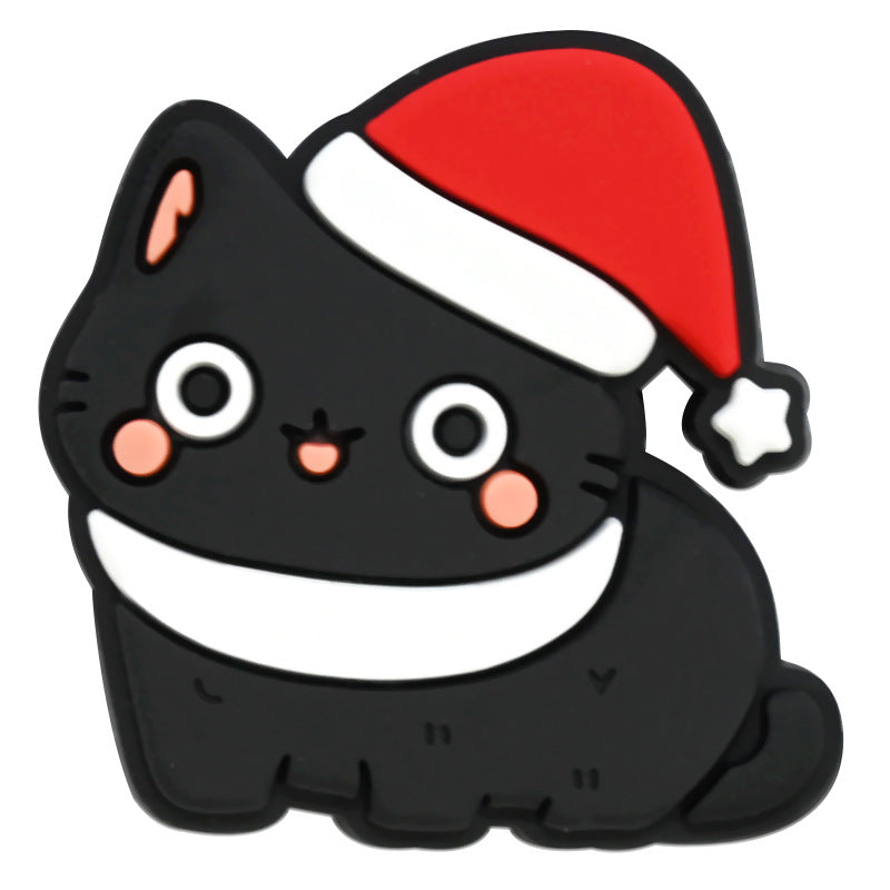 Wholesale Random 100pcs Cute Little Animal Christmas Series PVC Soft Rubber Shoe Buckle Decoration ACC-SC-RYY069