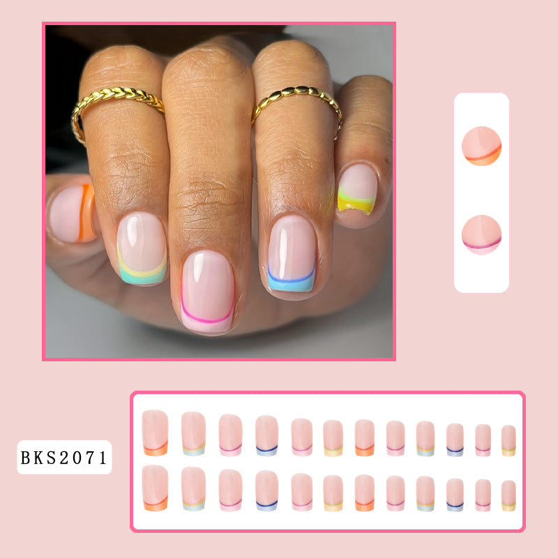 Wholesale Plastic Press on Nails Kits Color Short Nail Art ACC-NS-MeiSu005