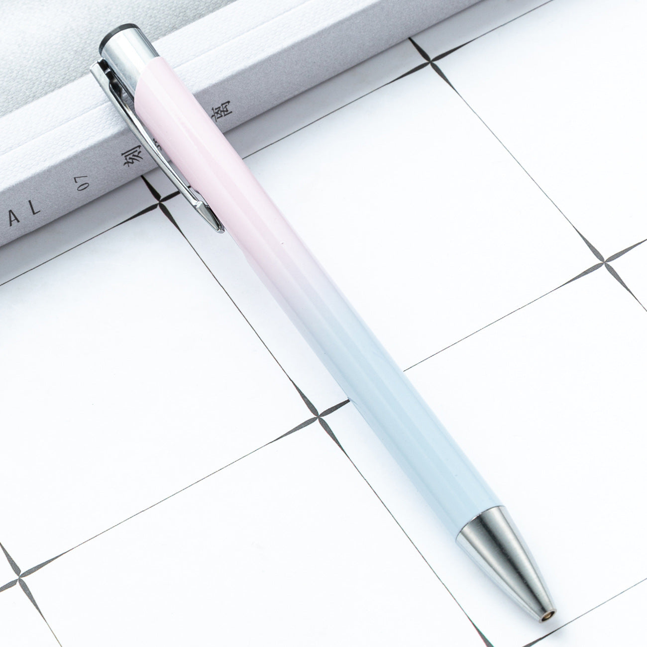 Wholesale Double coil gradient aluminum pen metal push ballpoint pen
