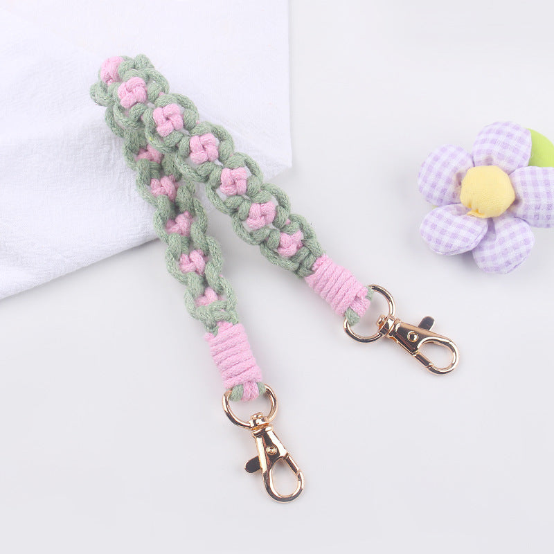 Wholesale hand-woven cartoon small flower pattern cup set cup rope