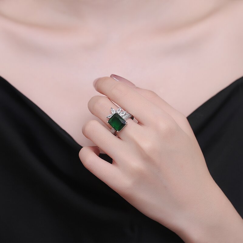 Wholesale Simulated Emerald Crystal Rings