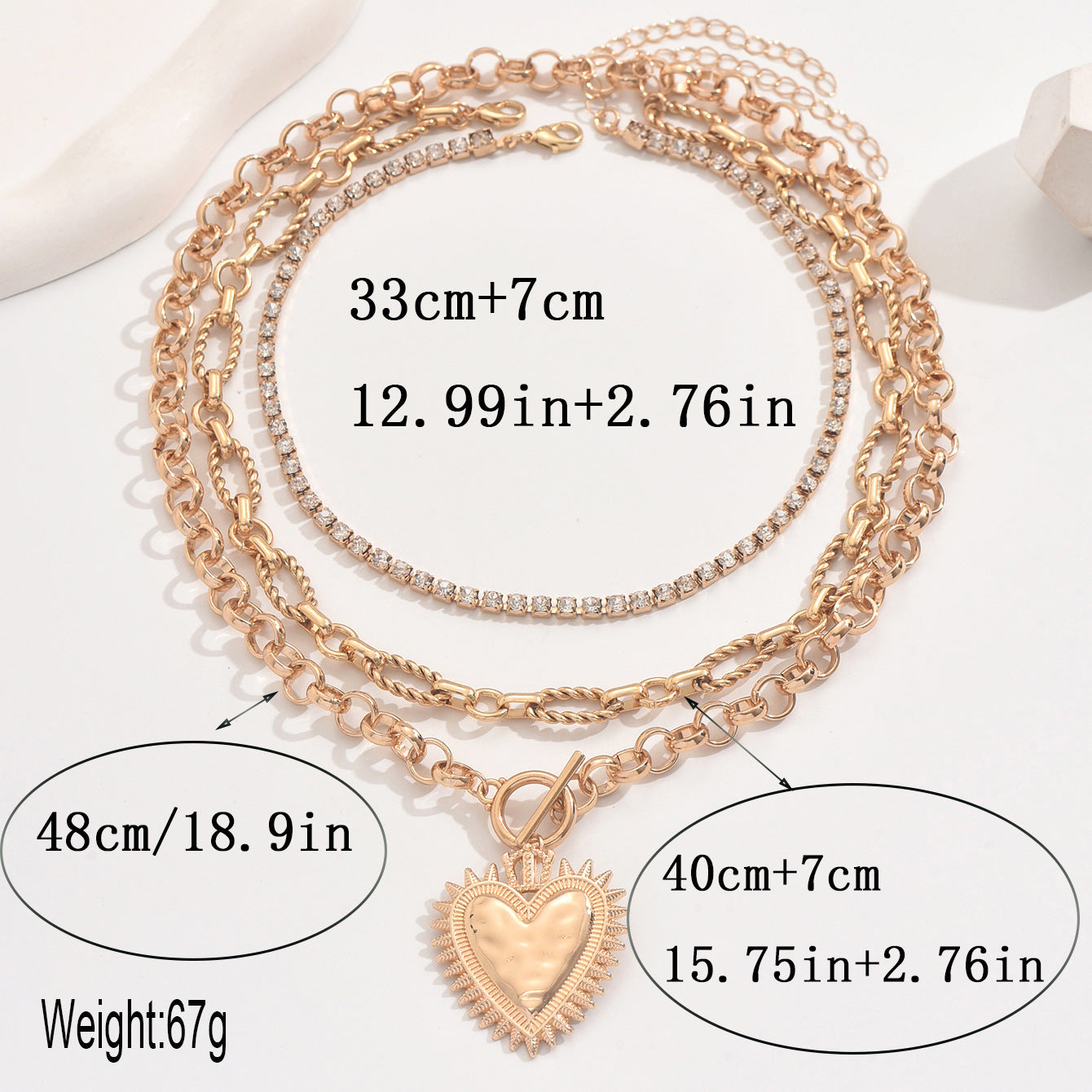 Wholesale crown heart zinc alloy pendant necklace