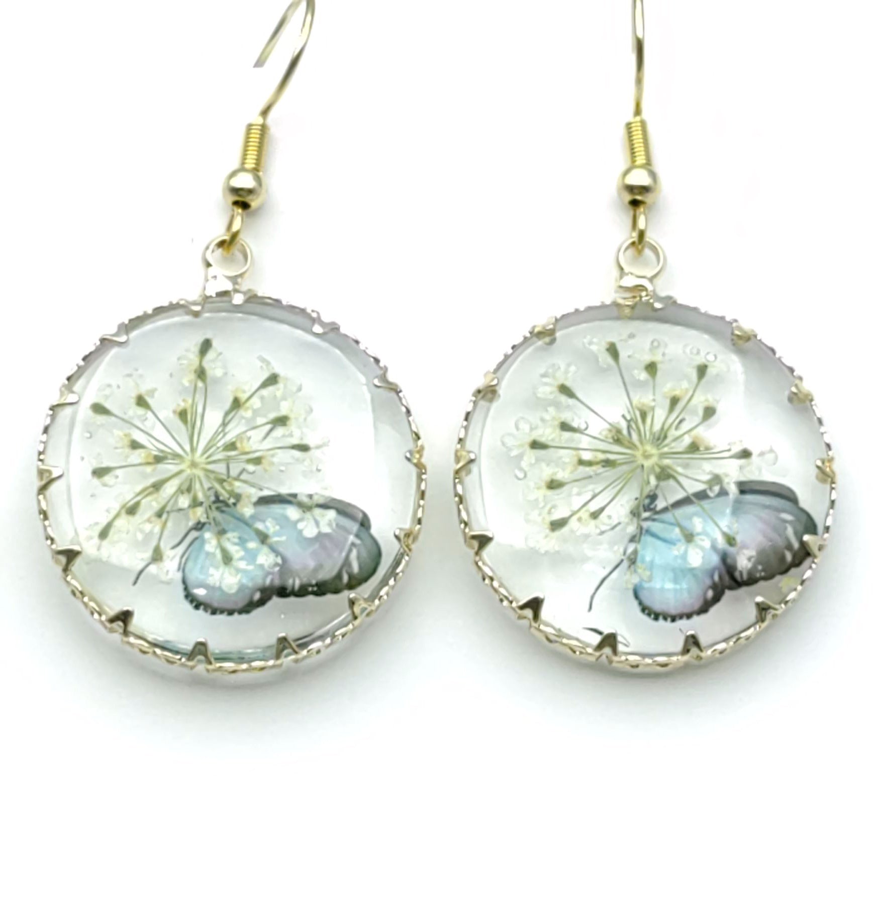 Wholesale Dried Flower Earrings Preserved Butterfly Earrings ACC-ES-Mindin003