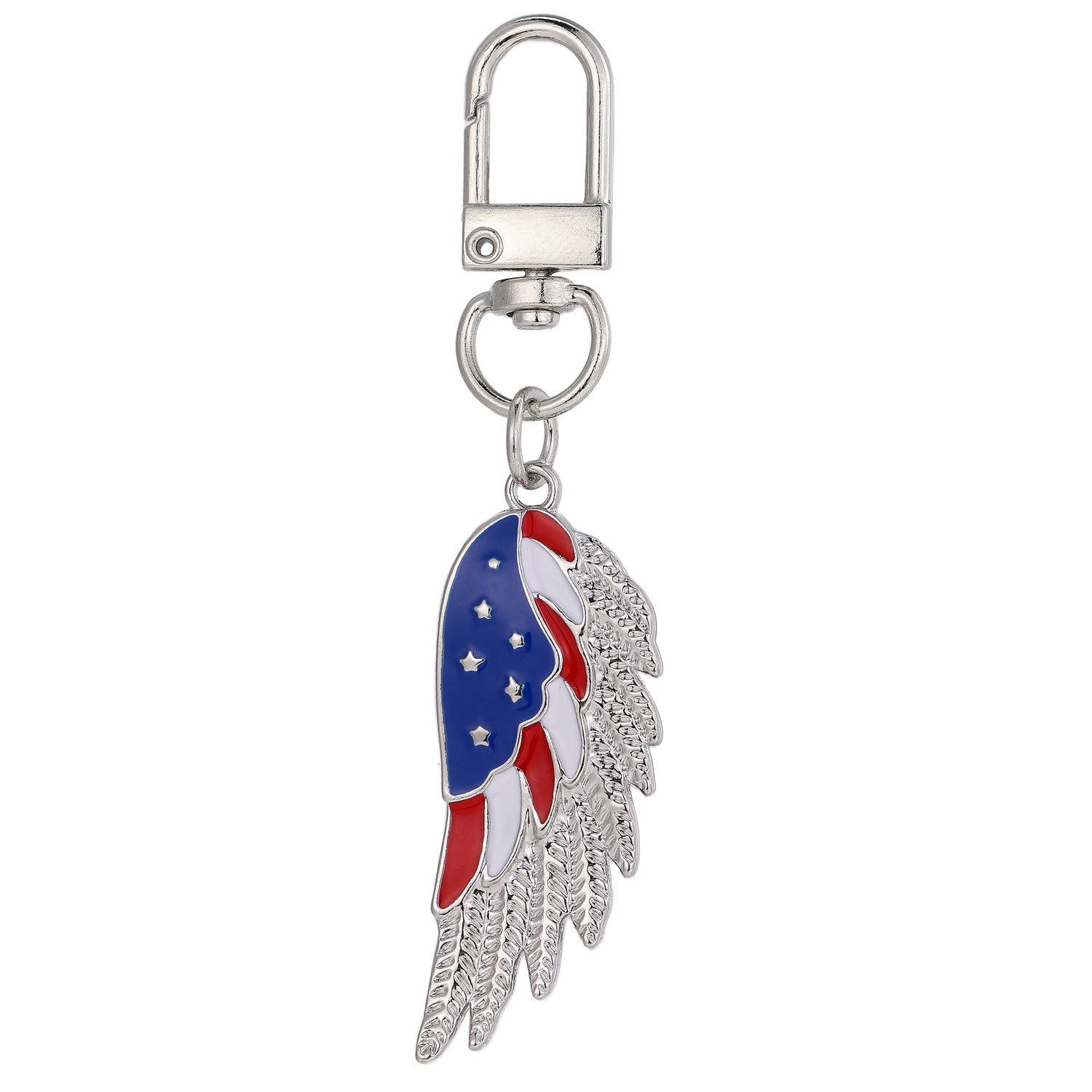 Wholesale  Independence Day Elements Red White Blue Flag Alloy Keychain