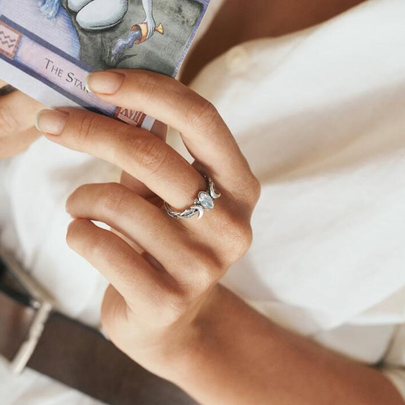 Wholesale Bohemian Moon Moonstone Ring