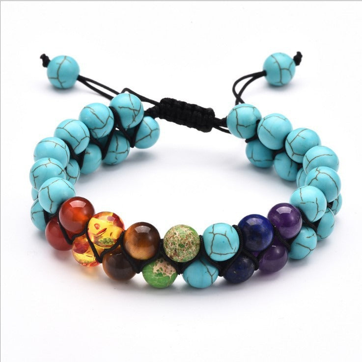 Wholesale Colorful Stone Black Volcanic Stone Yoga Energy Bracelet ACC-BT-Ceya006