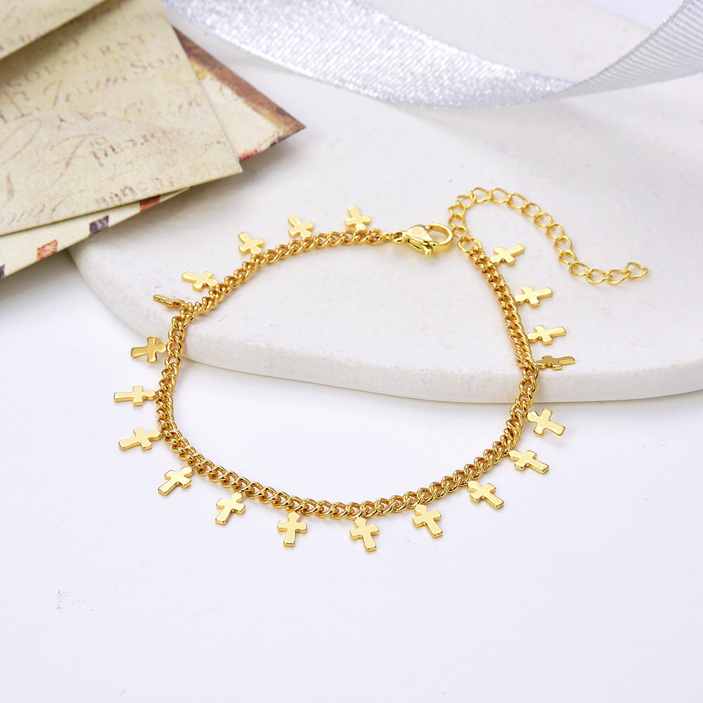 Wholesale  Five-Pointed Star Cross Peach Heart Bracelet