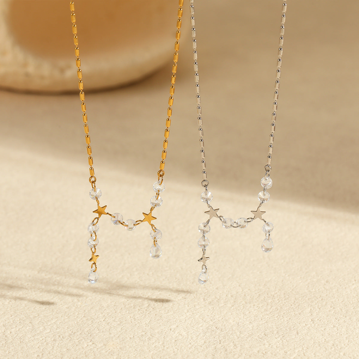 Wholesale Stainless Steel Necklace Plated with 18 Real Gold Inlaid with Zircon Versatile Clavicle Chain