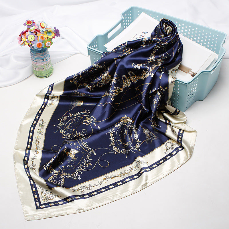 Wholesale Faux Silk Satin 90Cm Square f Women S Totem Print Head Wrap Casual Shawl