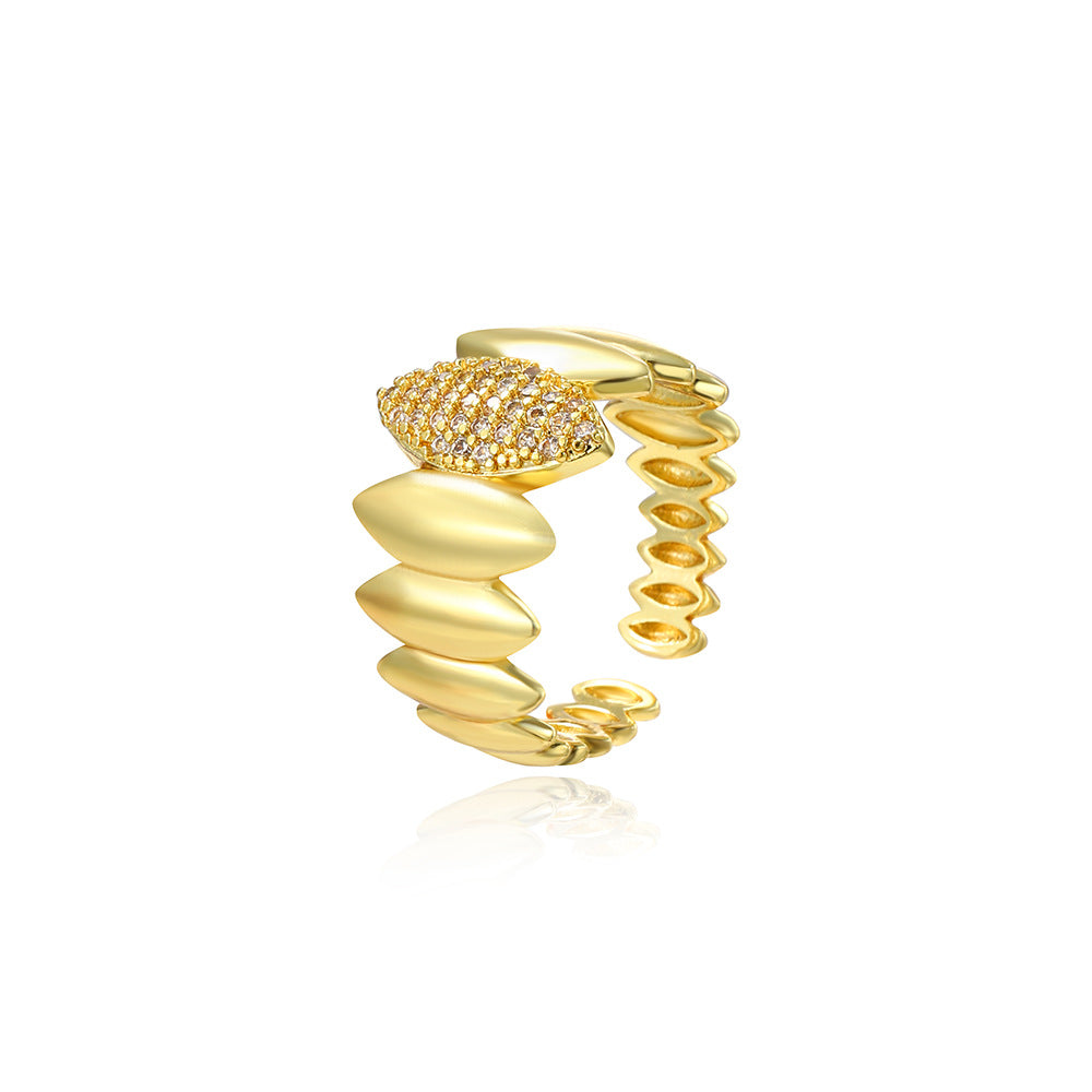 Wholesale 18k copper plated geometric adjustable ring