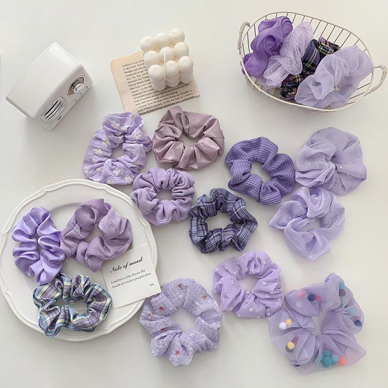 Wholesale Purple Mesh Hair Ties Large Intestine Hair Scrunchies ACC-HS-Weim001
