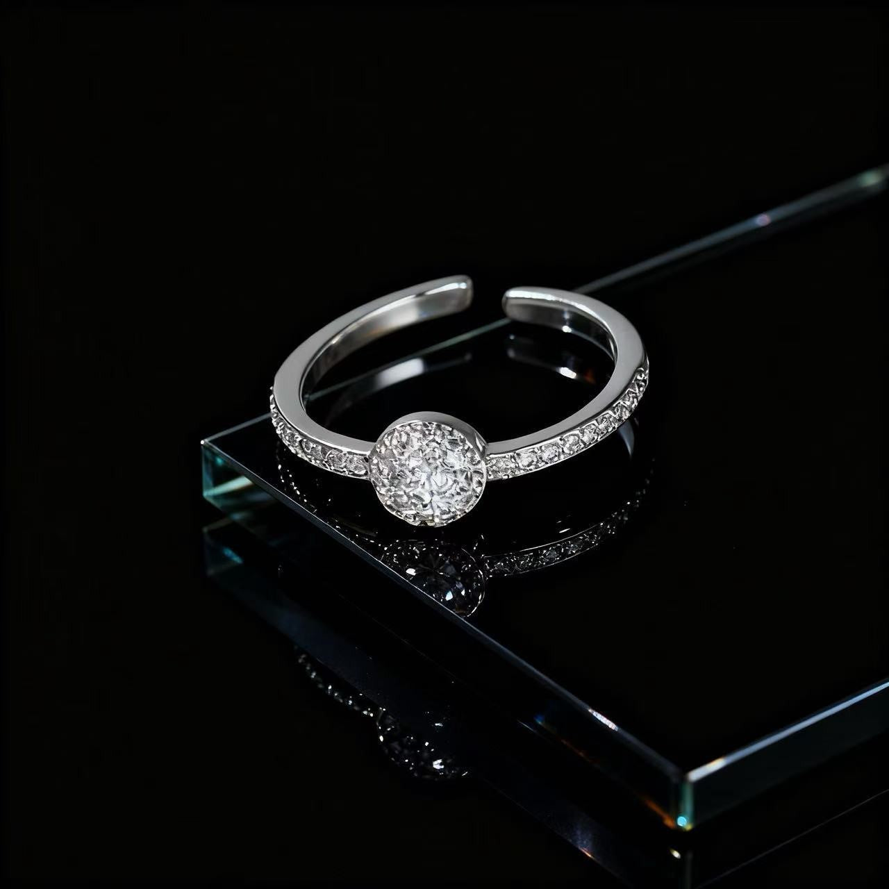 Wholesale Trendy Flower Open Ring For Women Zircon Pearl Rhinestone Design Jewelry Accessory Gift Everyday Wear Resale