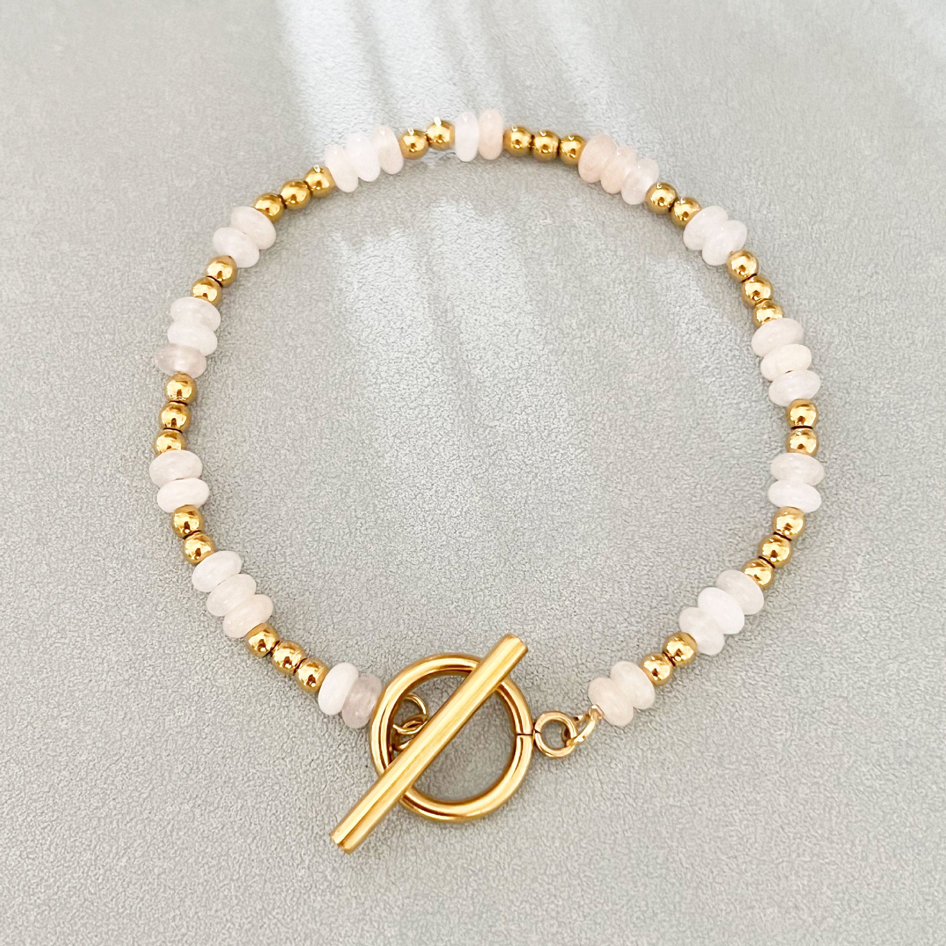 Wholesale Stainless Steel Natural Stone Handmade Beaded Bracelet Bohemian Style Fashion Accessory