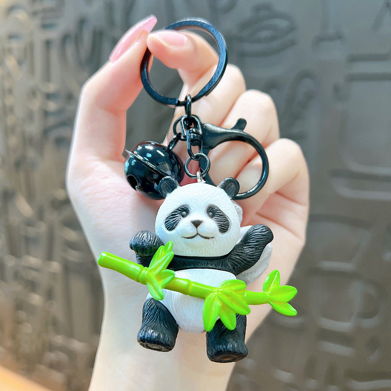Wholesale Cartoon Hugging Bamboo Panda PVC Keychain Lanyard Keychain ACC-KC-YanG006