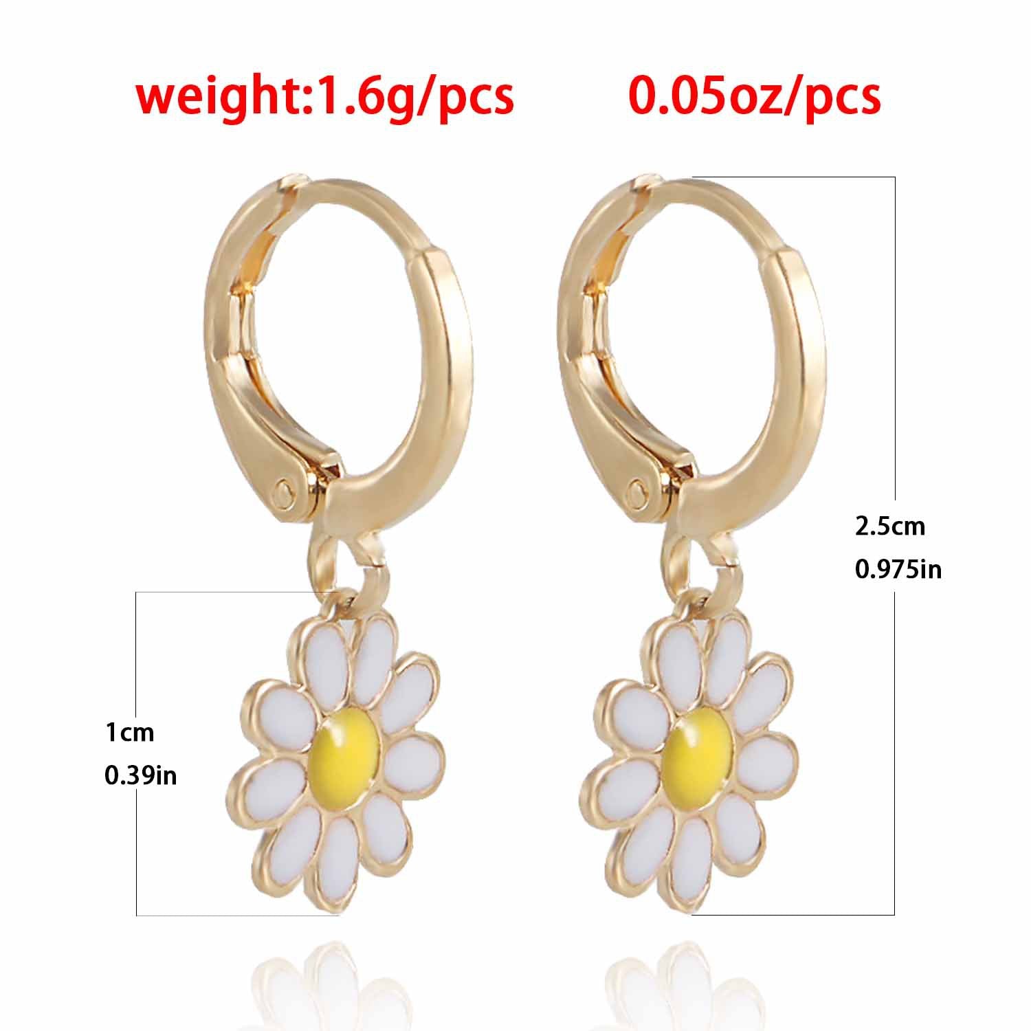 Wholesale Mini Geometric Oil Drop Flower Earrings