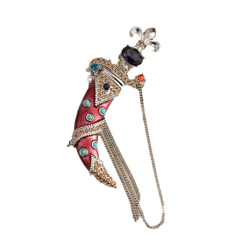 Wholesale  Retro Brooch Women's Creative Court Style Scimitar Dagger Brooch