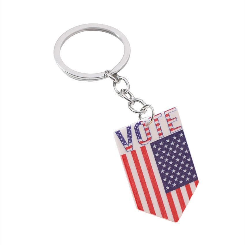 Wholesale  Independence Day Keychain American Flag Love Keychain