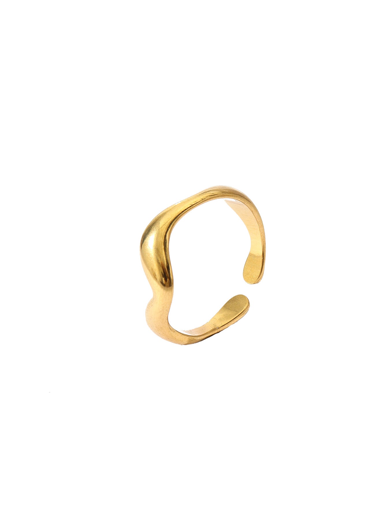 Wholesale Stainless Steel Palm Petal Ring 18k Gold Plated Rings ACC-RS-MuC011