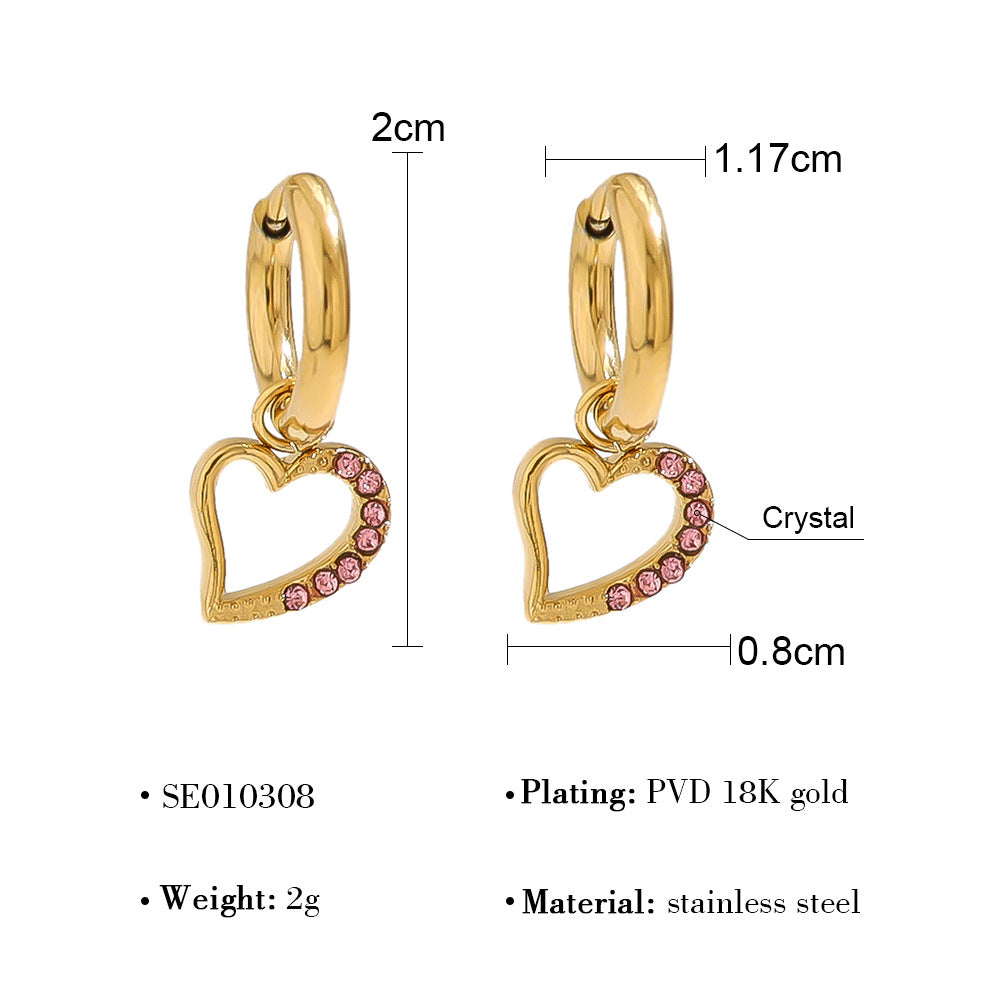 Wholesale Heart Diamond Series Retro Earrings