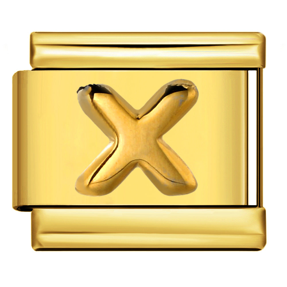 Wholesale Italian Charm Bracelet 9mm DIY Splicing Removable Raised Letters Stainless Steel Composable Bracelet