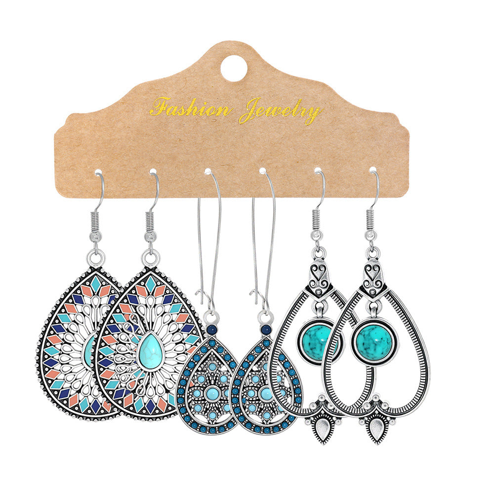 Wholesale Tassel Earrings Set,  Alloy Dripping Oil Water Drop Design,  Fashion Accessory for Party