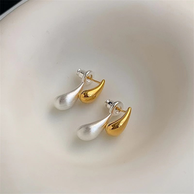 Wholesale Two-color water 925 silver luxury earrings