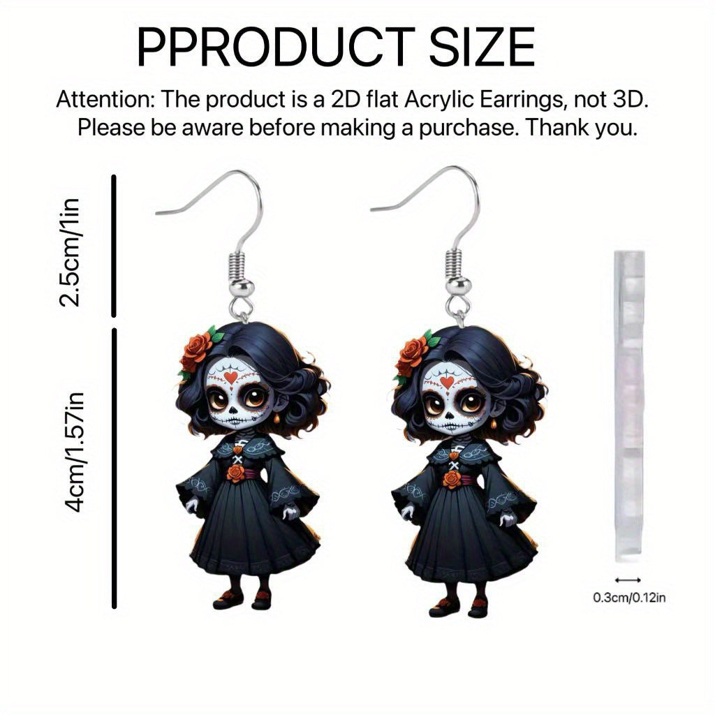 Wholesale   Personality Doll Acrylic Flat Earrings