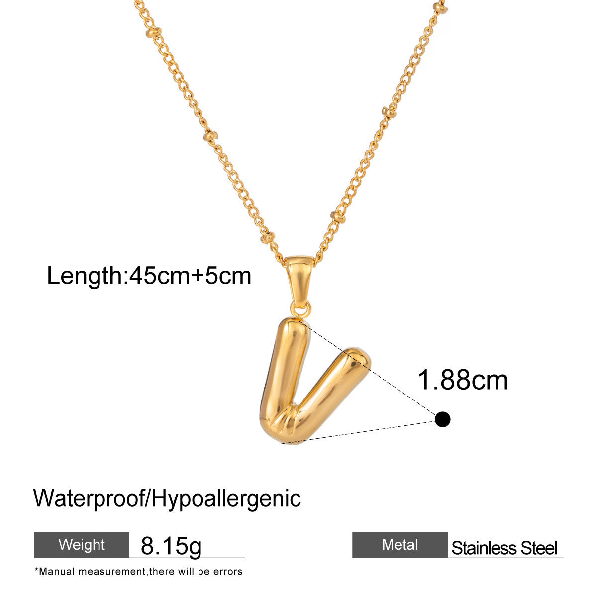 Wholesale Light Luxury Stainless Steel Initial Necklace