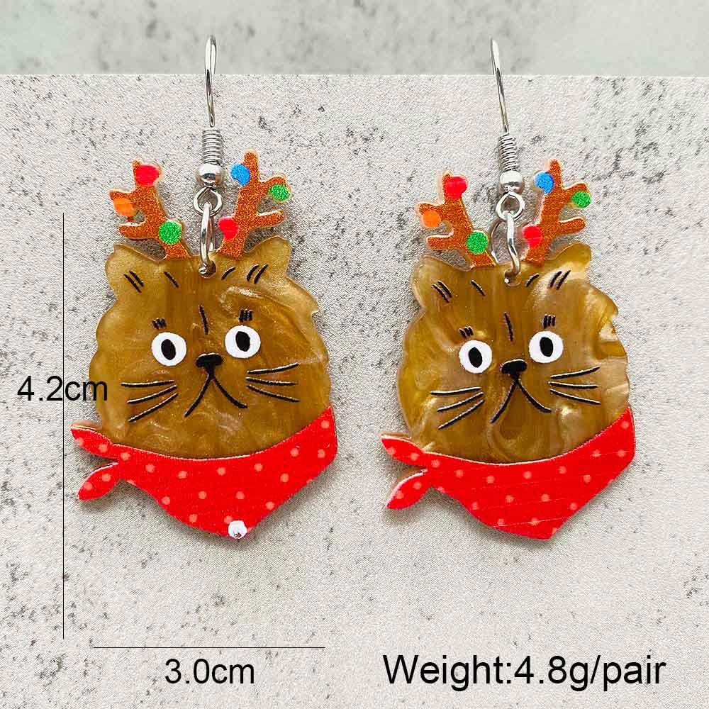 Wholesale Christmas Creative Puppy Elk Acrylic Earrings ACC-ES-ChenY084