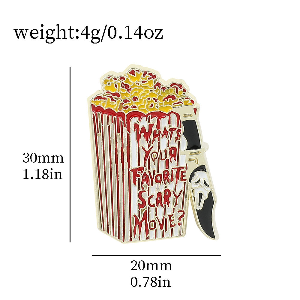 Wholesale Dark Wind skull series metal badge scream  thriller dagger brooch