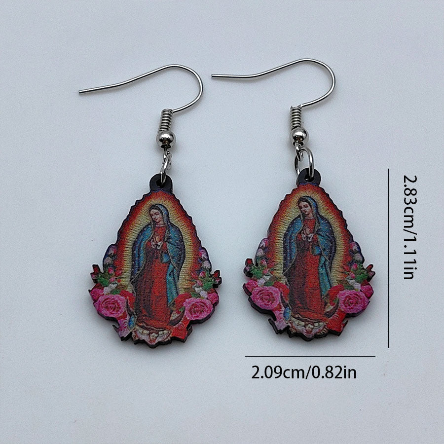 Wholesale Virgin Mary Acrylic Earrings ACC-ES-Xizhao013