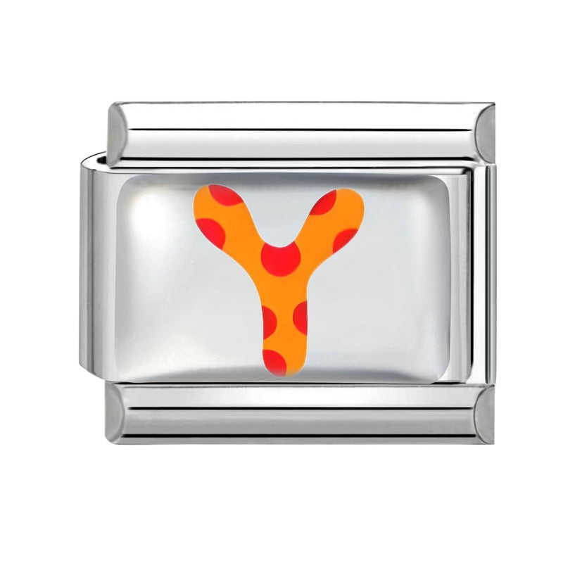 Wholesale 9mm Italian Charm Starter Bracelets DIY Letter Series Stainless Steel Composable Bracelet