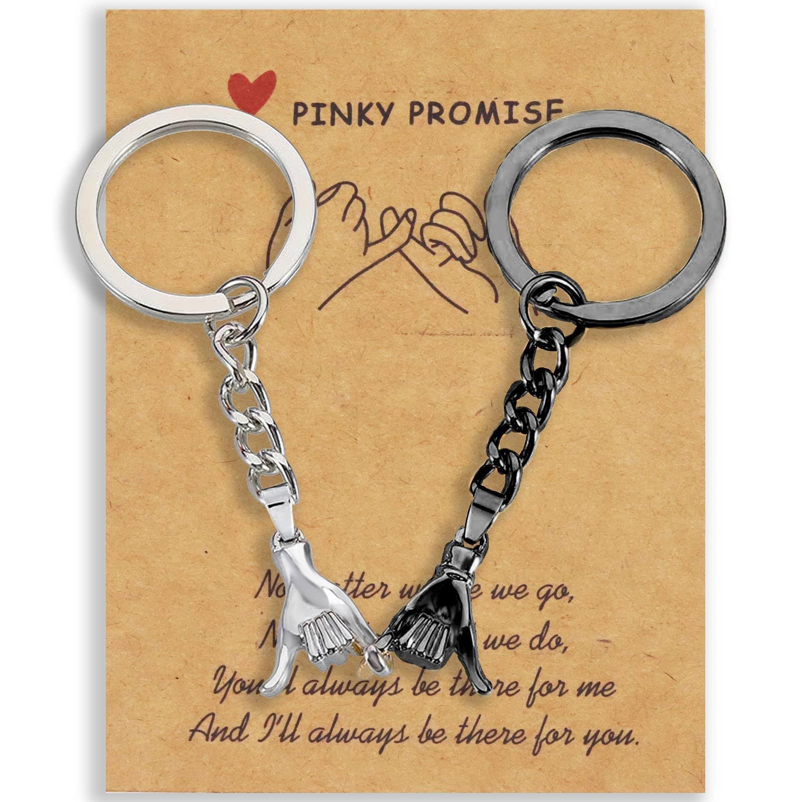 Wholesale Couple Hand-in-Hand Pendant Keychain Metal Gold Chain Valentine Gift Boutique