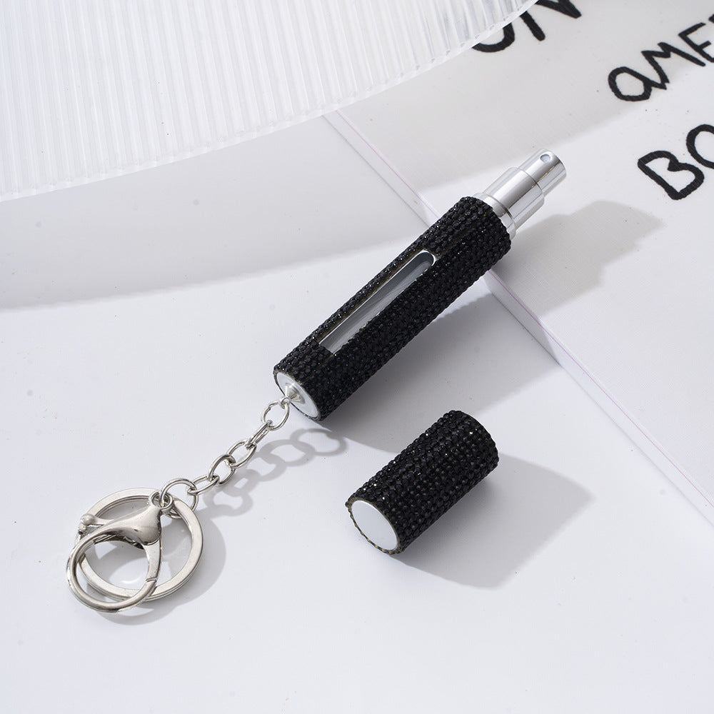 Wholesale  Diamond-encrusted Creative  Perfume Bottling Keychain